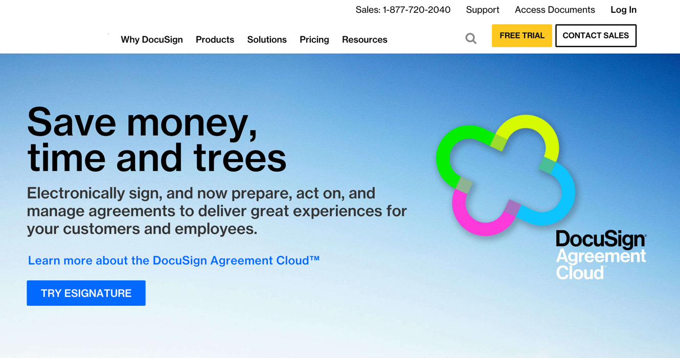 docusign homepage