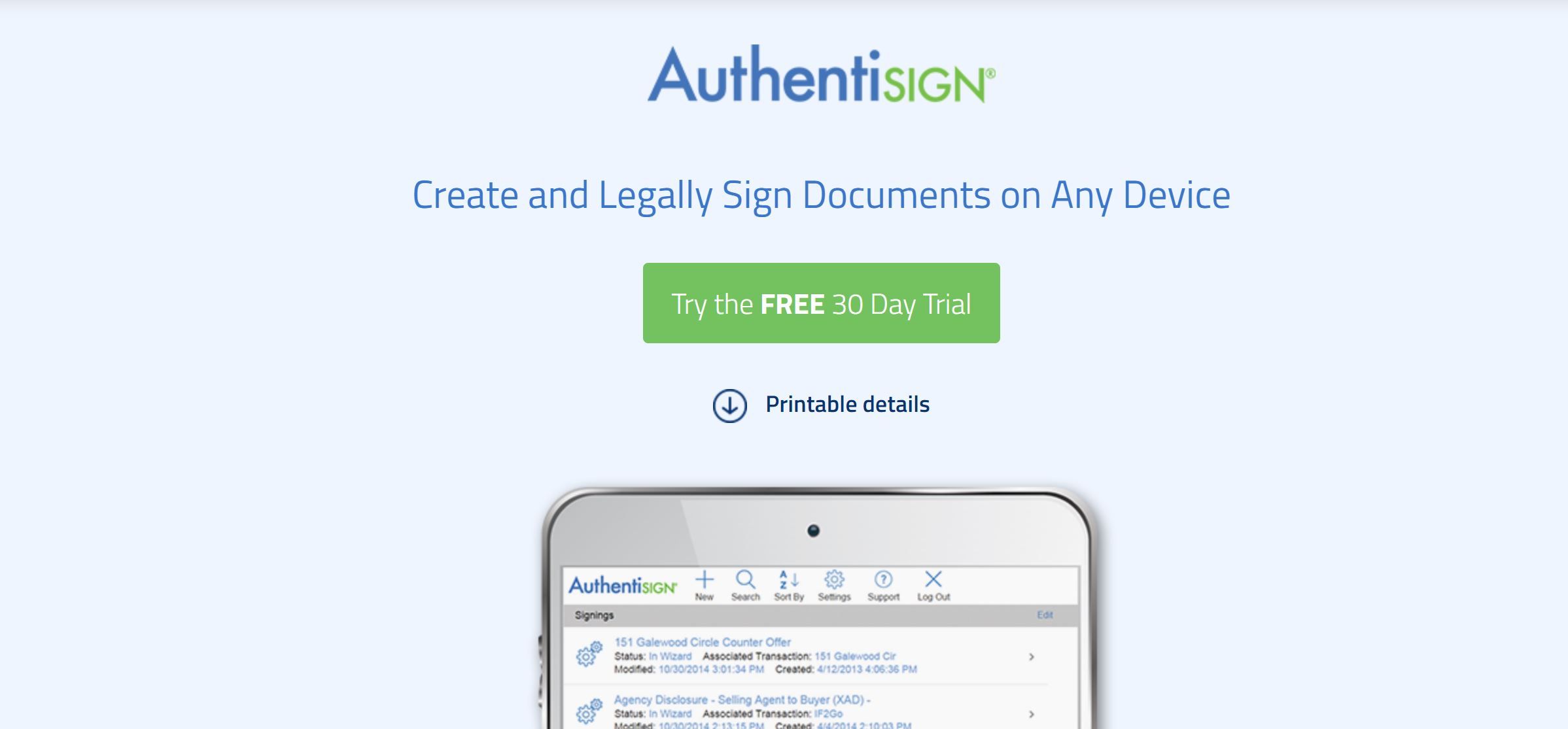 Authentisign Homepage