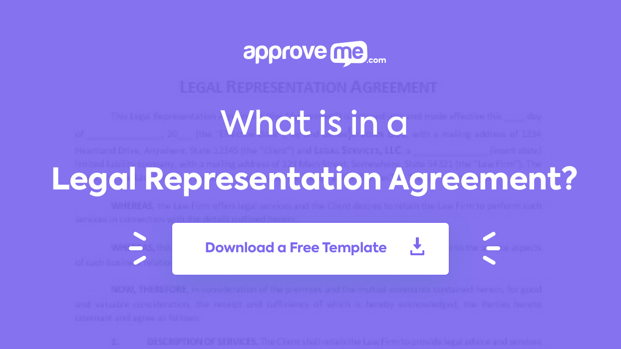 Legal Representation Agreement Template - ApproveMe - Free Intended For legal representation agreement template