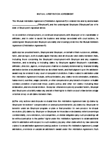 Arbitration Agreement Template Screenshot