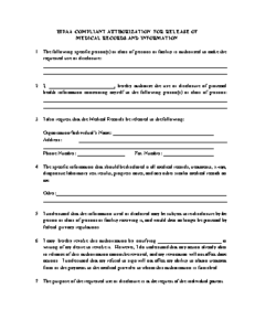 HIPAA Release Form Template Screenshot