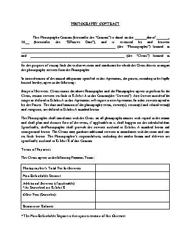 Photography Contract Template Screenshot
