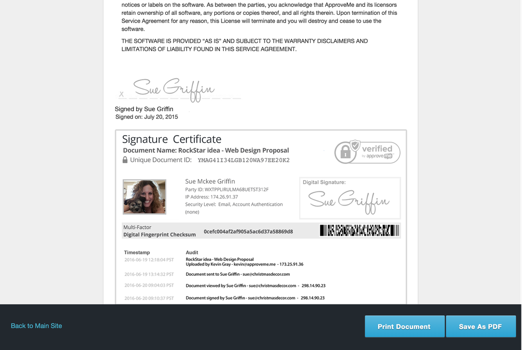 fluent forms signature certificate