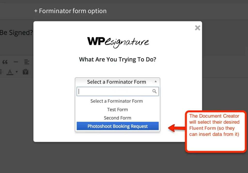 select your forminator form