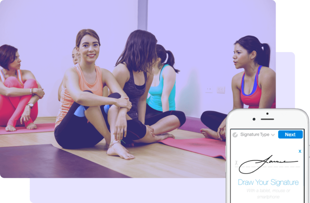 e-signature tool for yoga studios
